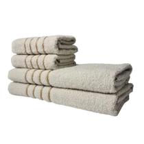 Kit 4 Toalhas 2 Banho 2 Rosto Montreal 100% Algodão cor disponível Bege.