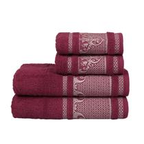 Kit 4 Toalhas Atlântica Imperial Sublime: 2 Banho + 2 Rosto Algodão Macio Absorvente