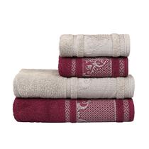 Kit 4 Toalhas Atlântica Imperial Sublime: 2 Banho + 2 Rosto Algodão Macio Absorvente