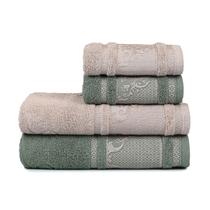 Kit 4 Toalhas Atlântica Imperial Sublime: 2 Banho + 2 Rosto Algodão Macio Absorvente