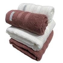 Kit 4 Toalhas Buddemeyer Vanilla Extra Soft Branco e Rosa Velvet 2 banho e 2 rosto