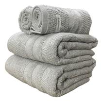 Kit 4 Toalhas Buddemeyer Vanilla Extra Soft Cinza 2 banho e 2 rosto