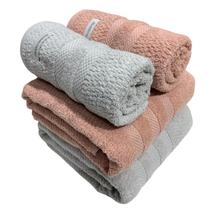 Kit 4 Toalhas Buddemeyer Vanilla Extra Soft Rosa e Cinza 2 banho e 2 rosto