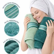 Kit 4 Toalhas Camesa 100 Algodão Banhão e Rosto Nanosoft Alta Absorção Fio Baixa Torção Macias 75x150 e 45x80
