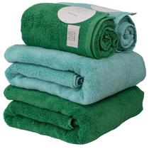 Kit 4 Toalhas de Banho Buddemeyer Hannah Intense Air Verde 1850 - Turquesa 1174 (2 Banho/ 2 Rosto)