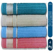 Kit 4 Toalhas de Banho Caneladas Gigante Banhão 70 X 140 Beka Mega-Absorção Kit 4 Toalhas de Banho Caneladas Gigante Banhão 70 X 140 Beka Mega-Absorção
