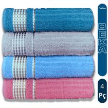 Kit 4 Toalhas de Banho Caneladas Gigante Banhão 70 X 140 Beka Super Absorção Kit 4 Toalhas de Banho Caneladas Gigante Banhão 70 X 140 Beka Super Absorção