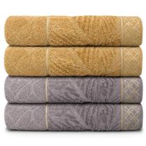 Kit 4 Toalhas De Banho Grossa Algodão Ultra Macio Alta Absorcão Nativa Appel
