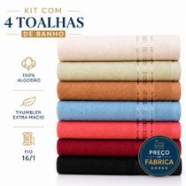 Kit 4 Toalhas de Banho Macia Dianneli -Linea