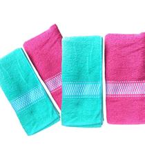 Kit 4 toalhas de banho secagem rápida algodão macia - Filó Modas