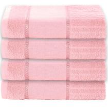 Kit 4 Toalhas de Rosto Algodão Resistente P/ Banheiro Lavabo Secagem Rápida Macio Absorvente Salão de Beleza Casa