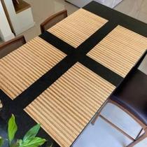 Kit 4 toalhas jogo americana de bambu retangular pratico