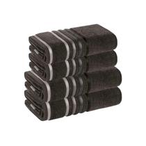 Kit 4 Toalhas Karsten Lumina 2 Banho 2 Rosto Cor:Cinza Carbono - 80107Tamanho:70x140