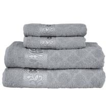 Kit 4 Toalhas Luxo Flabom 2 Banho + 2 Rosto 100% Algodão Premium Alta Absorção e Toque Aveludado Flabom Têxtil