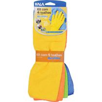 Kit 4 Toalhas Microfibra Kala