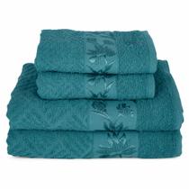 Kit 4 Toalhas Olympia 2 Banho + 2 Rosto 100% Algodão Premium Macias e Super Absorventes Cor:Verde Canton Kit 4 Toalhas Olympia 2 Banho + 2 Rosto 100% Algodão Premium Macias e Super Absorventes Cor:Verde Canton