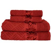 Kit 4 Toalhas Olympia 2 Banho + 2 Rosto 100% Algodão Premium Macias e Super Absorventes