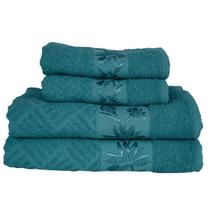 Kit 4 Toalhas Olympia 2 Banho + 2 Rosto 100% Algodão Premium Macias e Super Absorventes