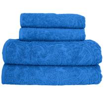 Kit 4 Toalhas Refinatta Flabom 2 Banho + 2 Rosto 100% Algodão Premium Macias e Absorventes Variedade de Cores Flabom
