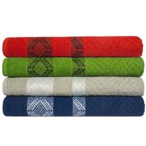 Kit 4 Toalhas Super Banhão Fascine 74x180cm- Decorada Alta Absorção