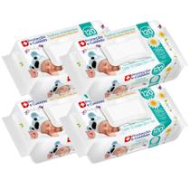 Kit 4 Toalhas Umedecidas Aloe Vera Camomila Proteção Cuidado