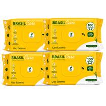 Kit 4 Toalhas Umedecidas Brasil Care 100 Lenços Cada Limpeza Suave para Bebês Sem Álcool 400 Unidades Kit 4 Toalhas Umedecidas Brasil Care 100 Lenços Cada Limpeza Suave para Bebês Sem Álcool 400 Unidades