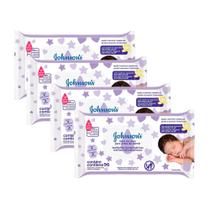 Kit 4 Toalhas Umedecidas Johnson's Baby Hora do Sono 96 Unidades