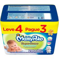 KIT 4 TOALHAS UMEDECIDAS MAMYPOKO TOQUE SUAVE 50 = 200 un