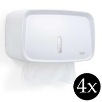 Kit 4 Toalheiro porta papel toalha interfolha Premisse papeleira branca suporte banheiro lavabo