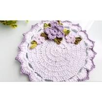 kit 4 Toalhinhas Sousplat café e chá em crochê mesa posta