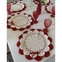 Kit 4 Toalhinhas sousplat em crochê lacinho