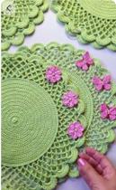 Kit 4 Toalhinhas Sousplat mesa posta borboleta