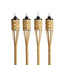Kit 4 Tocha de Bambu 100cm Jardim Luau Festa Iluminação Externa Kit 4 Tocha de Bambu 100cm Jardim Luau Festa Iluminação Externa