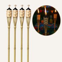 Kit 4 Tocha de Bambu Para Decoração Luau Jardim Igreja Festa Junina Arraiá Pavio Recipiente de Metal 100cm Kit 4 Tocha de Bambu Para Decoração Luau Jardim Igreja Festa Junina Arraiá Pavio Recipiente de Metal 100cm