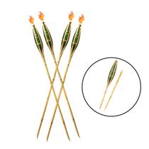 Kit 4 Tochas De Bambu Iluminação Decoração Tocha Luau