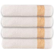 Kit 4 Tolhas de Rosto Algodão Resistente Banheiro Macio Lavabo Secagem Rápida Bordar Salão de Beleza Absorvente