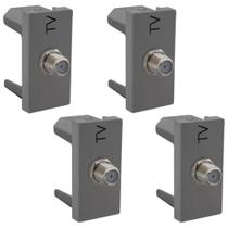 Kit 4 Tomada Antena Tv Legrand Pial Plus+ 635030 Bege