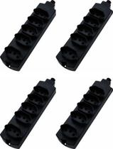 Kit 4 Tomada Em Barra 10a/20a 5 Saidas Preto Margirius Nfe