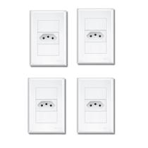 Kit 4 Tomadas Padrão 2P+T 10A Com Placa Evidence - FAME