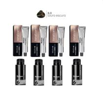 Kit 4 Tonalizantes 6.0 + 4 Oxigenada 6 Vol 90Ml Vita Derm