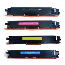 Kit 4 Toner Compatível 126A para Impressoras CP1025 e M175 - Preto, Azul, Magenta e Amarelo