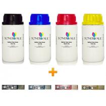 Kit 4 Toner Refil + 4 Chip Toner TankFull Para Xerox Phaser 6500 6505 6500N 6505N - 106R01597 594 595 596 CMYK Dose Únic