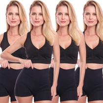 Kit 4 Top Feminino Academia Treino Alta Sustentação Fitness