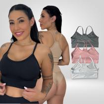 Kit 4 Top Nadador Conforto Feminino Sem Bojo Fitness Sutiã Esportivo Kit 4 Top Nadador Conforto Feminino Sem Bojo Fitness Sutiã Esportivo