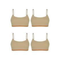 Kit 4 Top Sutiã Básico Lobinha Sem Costura Menina Lupo