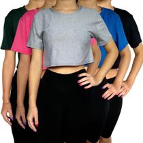 Kit 4 Tops Femininos Blusinhas Manga Curta Soltinhos Cores Sortidas Viscolycra Pp ao Plus Size Kit 4 Tops Femininos Blusinhas Manga Curta Soltinhos Cores Sortidas Viscolycra Pp ao Plus Size