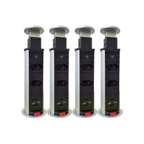 Kit 4 Torres de Tomada Multiplug 2 Tomadas e 2 USB Bivolt