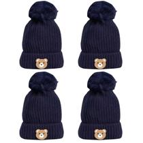kit 4 toucas gorro infantil de pompom bichinho para menino menina forrada escolha a sua