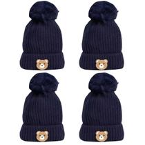 kit 4 toucas gorro infantil de pompom bichinho para menino menina forrada escolha a sua