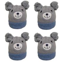 kit 4 toucas gorro infantil de pompom bichinho para menino menina forrada escolha a sua
